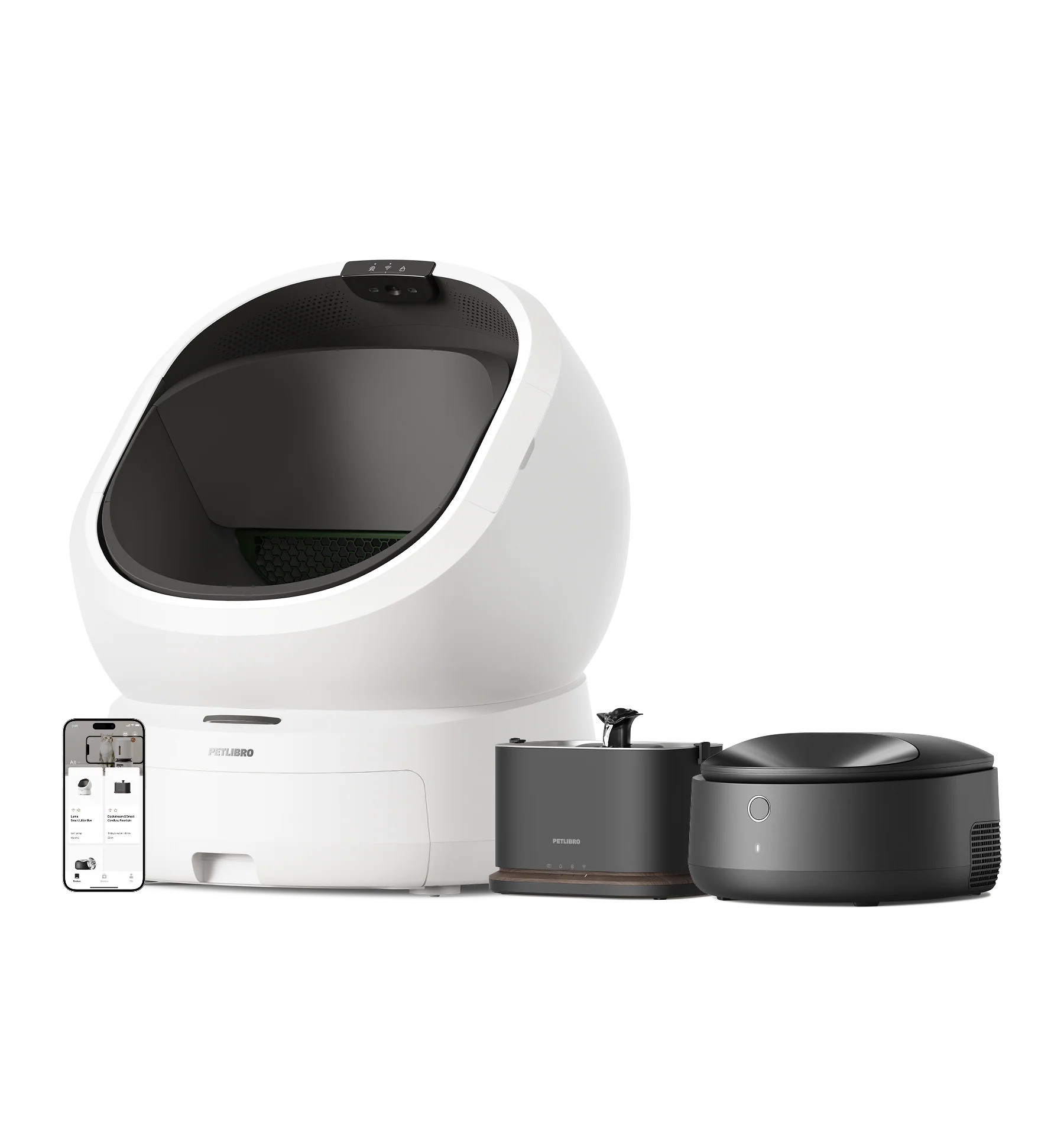 Luma Smart Litter Box & Polar Smart Wet Food Feeder & Dockstream 2 Smart Fountain - Image 3